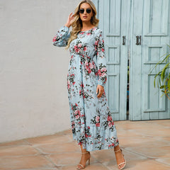 2023 Sping Summer Bohemian Women Maxi Dress Casual Long Sleeve