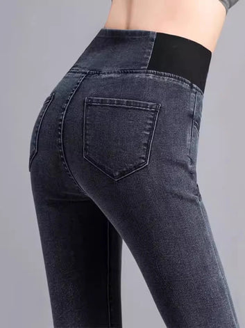 Pencil Jeans Women Spring Fall High Waist Skinny Denim Pants New Korean