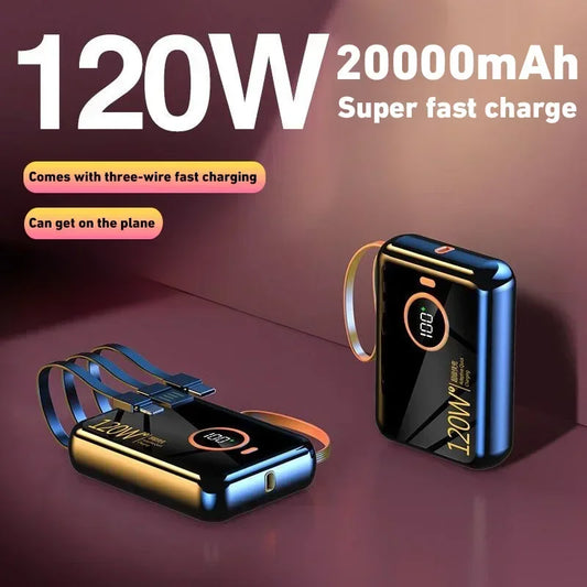 120w Power Bank 100000mah Fast Charging Portable Backup Big Capacity