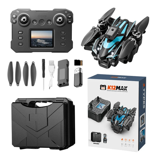 K12max FPV Drone with Three HD Camera Liquid Crystal Display RC