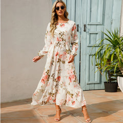 2023 Sping Summer Bohemian Women Maxi Dress Casual Long Sleeve