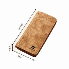 Men Wallet Vintage PU Leather Frosted Long Wallets Coin Pocket