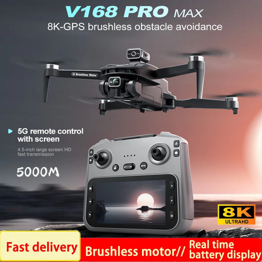 2025 V168 Pro MAX GPS Drone 8K Professional HD Camera